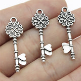 WYSIWYG 10pcs 33x11mm Heart Key Retro Key Vintage Key Charms Pendants For Jewelry Making DIY Jewelry Accessories