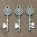 WYSIWYG 10pcs 33x11mm Heart Key Retro Key Vintage Key Charms Pendants For Jewelry Making DIY Jewelry Accessories