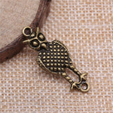 WYSIWYG 10pcs 33x12mm Owl Connector Charms DIY Jewelry Findings Antique Silver Color Antique Bronze Color For Jewelry Making