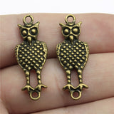 WYSIWYG 10pcs 33x12mm Owl Connector Charms DIY Jewelry Findings Antique Silver Color Antique Bronze Color For Jewelry Making