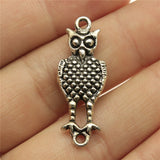 WYSIWYG 10pcs 33x12mm Owl Connector Charms DIY Jewelry Findings Antique Silver Color Antique Bronze Color For Jewelry Making