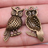 WYSIWYG 10pcs 33x15mm Owl Charms For Jewelry Making Jewelry Accessories Antique Silver Plated Antique Bronze Plated