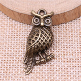 WYSIWYG 10pcs 33x15mm Owl Charms For Jewelry Making Jewelry Accessories Antique Silver Plated Antique Bronze Plated