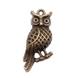WYSIWYG 10pcs 33x15mm Owl Charms For Jewelry Making Jewelry Accessories Antique Silver Plated Antique Bronze Plated