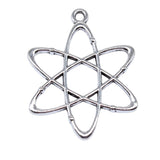 WYSIWYG 10pcs 33x26mm Antique Silver Color Physics Chemistry Atomic Structure Charms For Jewelry Making