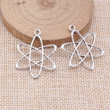WYSIWYG 10pcs 33x26mm Antique Silver Color Physics Chemistry Atomic Structure Charms For Jewelry Making