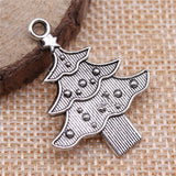WYSIWYG 10pcs 33x26mm Christmas Tree Charms For Jewelry Making Antique Silver Color Charm Pendant Jewelry Accessories
