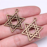 WYSIWYG 10pcs 33x26mm Star Of David Charm Antique Silver Color Star Of David Pendant Star Of David Pendant