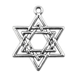 WYSIWYG 10pcs 33x26mm Star Of David Charm Antique Silver Color Star Of David Pendant Star Of David Pendant