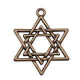 WYSIWYG 10pcs 33x26mm Star Of David Charm Antique Silver Color Star Of David Pendant Star Of David Pendant