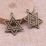 WYSIWYG 10pcs 33x26mm Star Of David Charm Antique Silver Color Star Of David Pendant Star Of David Pendant