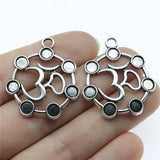 WYSIWYG 10pcs 33x29mm Yoga Om Sign Charms Antique Silver Color For Jewelry Making Charms Pendant DIY Jewelry Findings