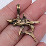10pcs 33x38mm Antique Gold Color Antique Silver Color Antique Bronze Shark Charms Shark Fish Charms For Jewelry Making H0934