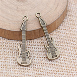 WYSIWYG 10pcs 33x9mm Guitar Charms For Jewelry Making Zinc Alloy Jewelry Findings