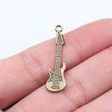 WYSIWYG 10pcs 33x9mm Guitar Charms For Jewelry Making Zinc Alloy Jewelry Findings