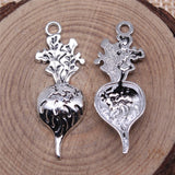 WYSIWYG 10pcs 34x12mm Antique Silver Color Radish Charms Pendant For DIY Jewelry Making Handmade Jewelry Craft Findings