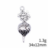 WYSIWYG 10pcs 34x12mm Antique Silver Color Radish Charms Pendant For DIY Jewelry Making Handmade Jewelry Craft Findings