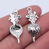 WYSIWYG 10pcs 34x12mm Antique Silver Color Radish Charms Pendant For DIY Jewelry Making Handmade Jewelry Craft Findings