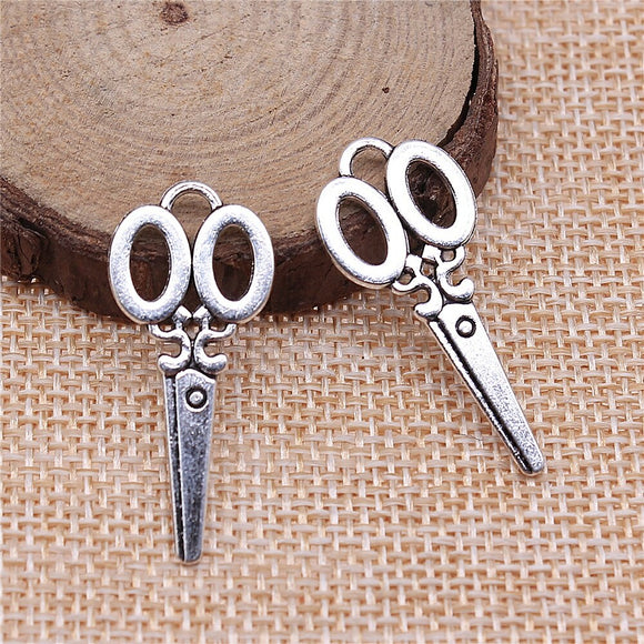 WYSIWYG 10pcs 34x15mm Scissors Charms For Jewelry Making Jewelry Accessories Antique Silver Plated Antique Bronze Plated