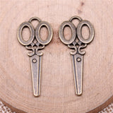 WYSIWYG 10pcs 34x15mm Scissors Charms For Jewelry Making Jewelry Accessories Antique Silver Plated Antique Bronze Plated