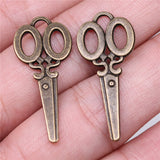 WYSIWYG 10pcs 34x15mm Scissors Charms For Jewelry Making Jewelry Accessories Antique Silver Plated Antique Bronze Plated