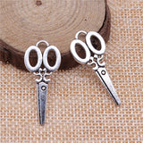WYSIWYG 10pcs 34x15mm Scissors Charms For Jewelry Making Jewelry Accessories Antique Silver Plated Antique Bronze Plated