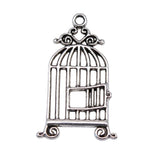 WYSIWYG 10pcs 34x18mm Antique Silver Color Birdcage Pendant Bird Cage Pendant Bird Cage Charm For Jewelry Making