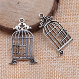WYSIWYG 10pcs 34x18mm Antique Silver Color Birdcage Pendant Bird Cage Pendant Bird Cage Charm For Jewelry Making