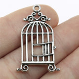 WYSIWYG 10pcs 34x18mm Antique Silver Color Birdcage Pendant Bird Cage Pendant Bird Cage Charm For Jewelry Making