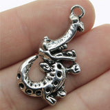 WYSIWYG 10pcs 34x18mm Crocodile Alligator Charms Antique Silver Color Pendant Charms For Jewelry Making Jewelry Findings