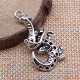 WYSIWYG 10pcs 34x18mm Crocodile Alligator Charms Antique Silver Color Pendant Charms For Jewelry Making Jewelry Findings