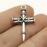 WYSIWYG 10pcs 34x20mm Antique Silver Color Antique Bronze Nail Cross Pendant Cross Pendants Charm Nail Cross Charm