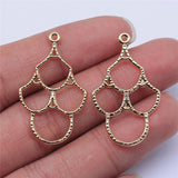 WYSIWYG 10pcs 34x21mm KC Gold Color Geometry Charms Pendant For Jewelry Making Earring Making Accessories