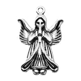 WYSIWYG 10pcs 34x22mm Pray Angel Pendants Antique Silver Color Guardian Angel Charm Guardian Angel Pendants
