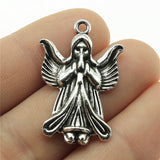 WYSIWYG 10pcs 34x22mm Pray Angel Pendants Antique Silver Color Guardian Angel Charm Guardian Angel Pendants