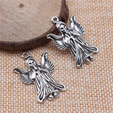 WYSIWYG 10pcs 34x22mm Pray Angel Pendants Antique Silver Color Guardian Angel Charm Guardian Angel Pendants
