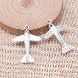 WYSIWYG 10pcs 34x24mm 2 Colors Antique Bronze Color Antique Silver Color Aircraft Charms For Jewelry Making