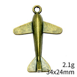 WYSIWYG 10pcs 34x24mm 2 Colors Antique Bronze Color Antique Silver Color Aircraft Charms For Jewelry Making