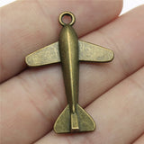 WYSIWYG 10pcs 34x24mm 2 Colors Antique Bronze Color Antique Silver Color Aircraft Charms For Jewelry Making