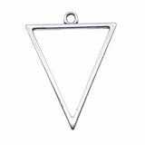 WYSIWYG 10pcs 34x25mm Antique Silver Color Hollow Geometric Triangle Earring Accessories Charms Pendant For Jewelry Making