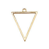 WYSIWYG 10pcs 34x25mm Antique Silver Color Hollow Geometric Triangle Earring Accessories Charms Pendant For Jewelry Making