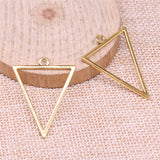 WYSIWYG 10pcs 34x25mm Antique Silver Color Hollow Geometric Triangle Earring Accessories Charms Pendant For Jewelry Making