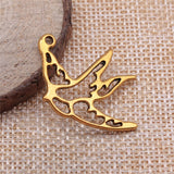 WYSIWYG 10pcs 34x25mm Pigeon Charms Antique Gold Color For DIY Jewelry Making Zinc Alloy Charms Pendant Jewelry Findings