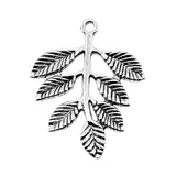 WYSIWYG 10pcs 34x28mm Branches Leaf Charm Pendants For Jewelry Making Antique Silver Color Leaf Branches Pendants Charm Branches