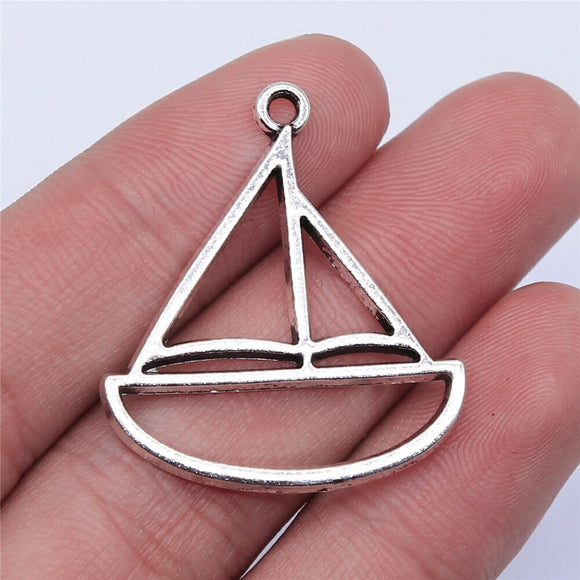 WYSIWYG 10pcs 34x30mm Antique Silver Color Boat Frame Charms Pendant For Jewelry Making DIY Jewelry Findings