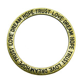WYSIWYG 10pcs 35mm 3 Colors Dream Trust Faith Love Big Circle Connector Charms Pendant