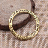 WYSIWYG 10pcs 35mm 3 Colors Dream Trust Faith Love Big Circle Connector Charms Pendant