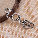 WYSIWYG 10pcs 35x11mm Love Connector Charms For Jewelry Making Antique Silver Color Charm Pendant Jewelry Accessories