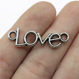 WYSIWYG 10pcs 35x11mm Love Connector Charms For Jewelry Making Antique Silver Color Charm Pendant Jewelry Accessories