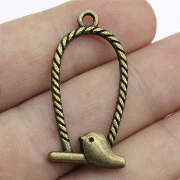 WYSIWYG 10pcs 35x17mm Bird Charms For Jewelry Making Vintage Antique Bronze Color Jewelry Findings